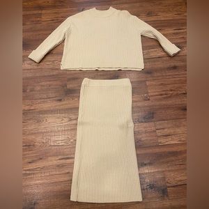 Brand new with out tags never worn fashion nova sweater and midi skirt set.